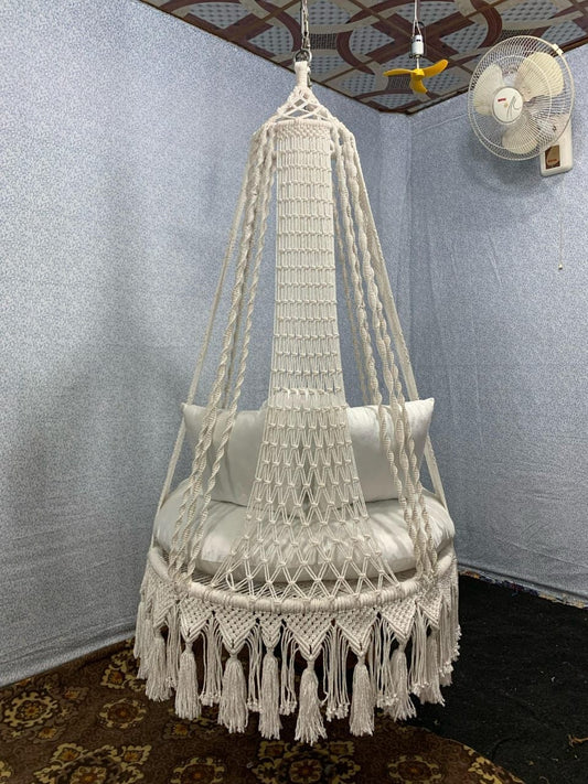 White Sand Macrame Swing